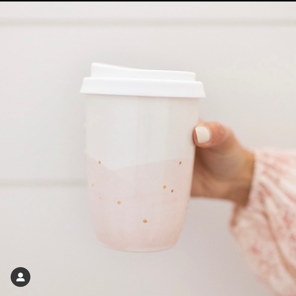 NEW Tav Ceramics with Jillian Harris Pink Speckled Travel Cup
